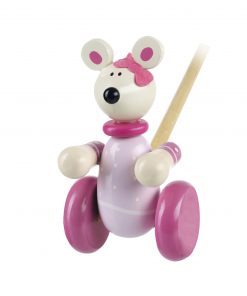 PUSH ALONG - PINK MOUSE (NO BEADS)