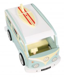 TV478-Holiday-Campervan-Blue-Retro-Wooden-Surf-Board-Top
