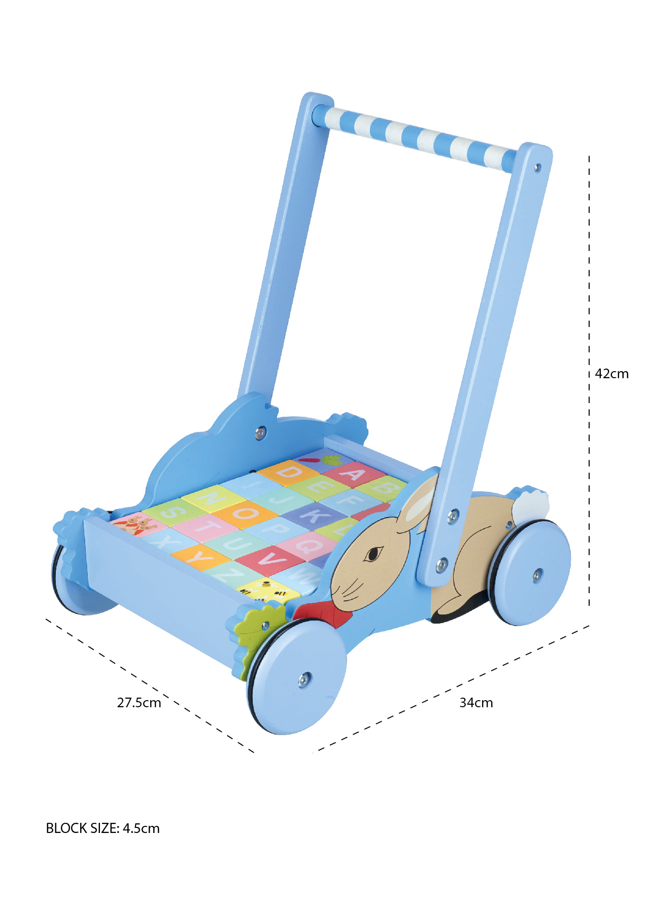 PETER RABBIT BLOCK TROLLEY - MEASUREMENTS-12
