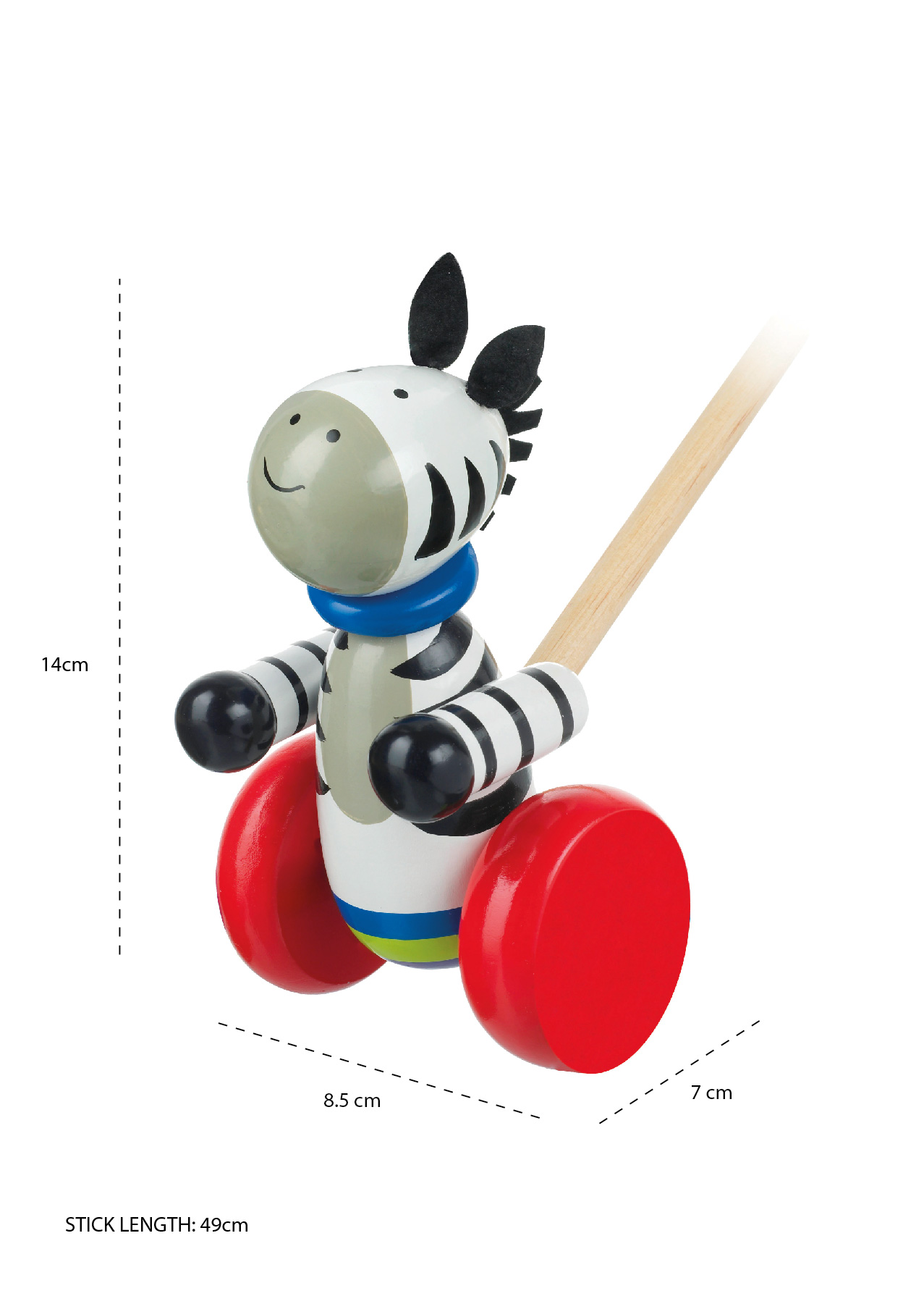 PUSH ALONG - ZEBRA - MEASUREMENTS