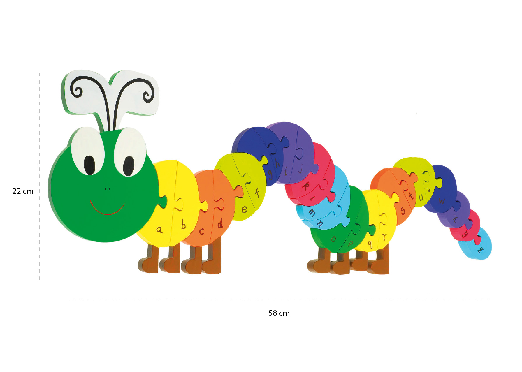 ALPHABET PUZZLE - CATERPILLAR- MEASUREMENTS
