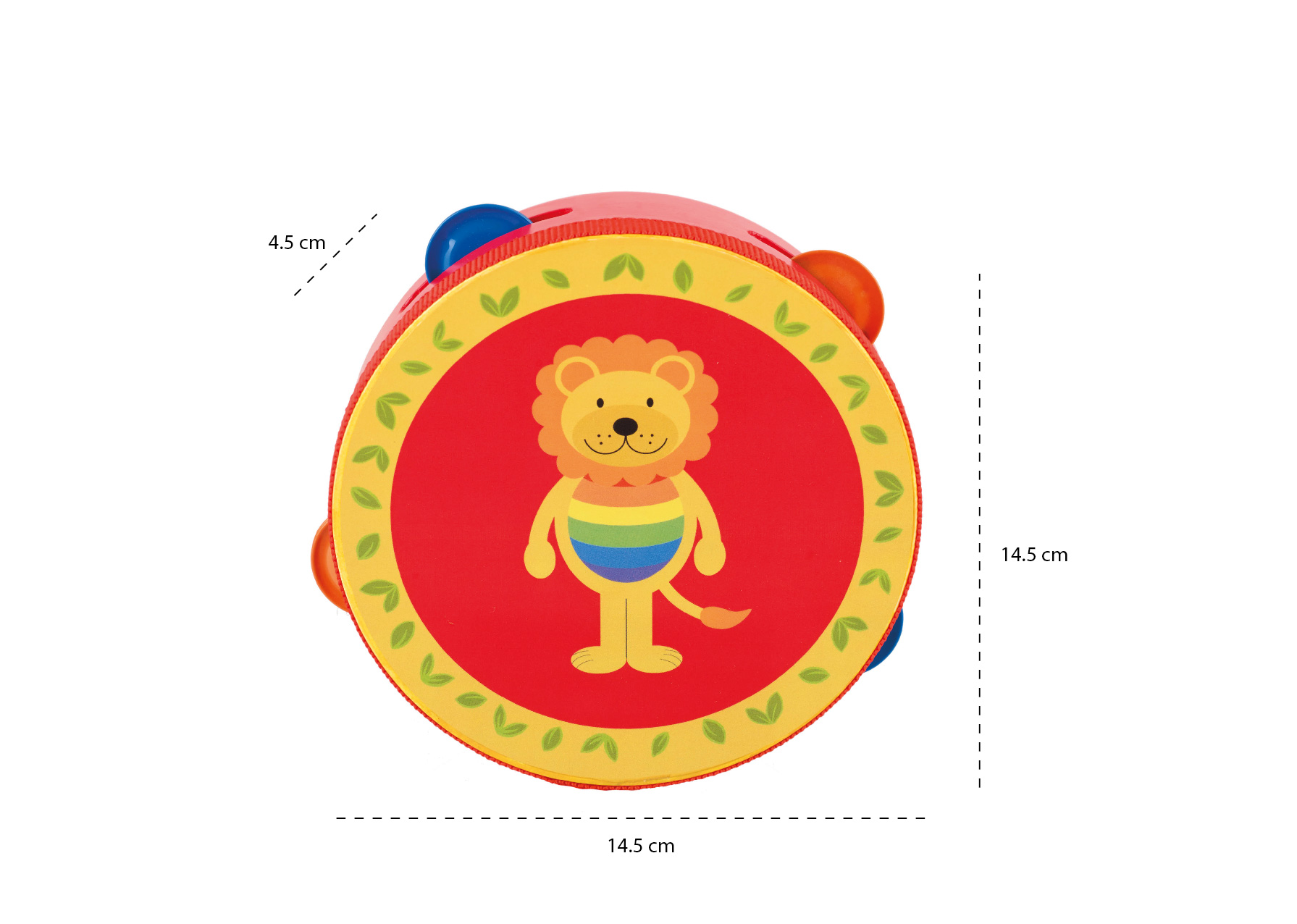 TAMBOURINE - LION- MEASUREMENTS