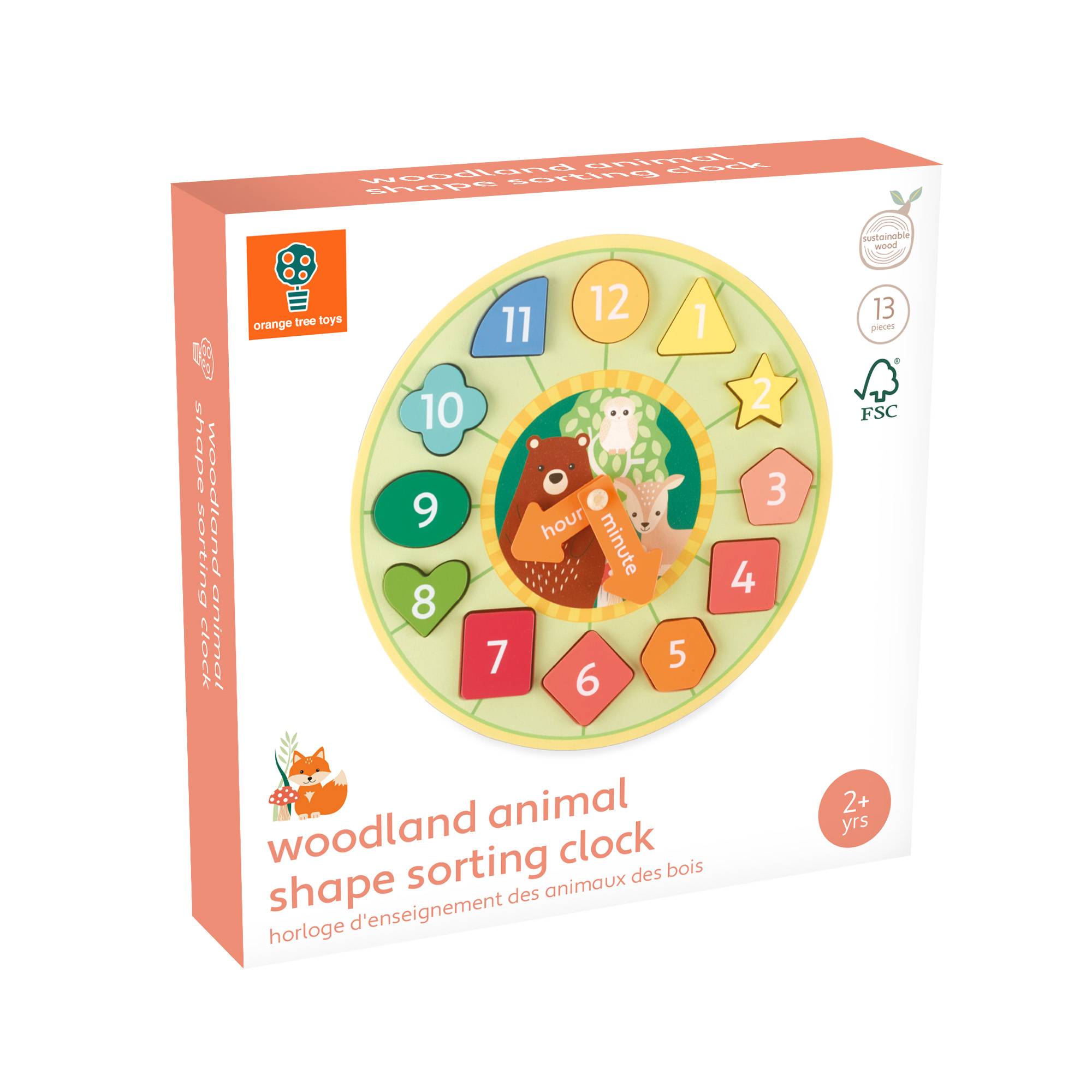 PACKAGING - WOODLAND - SHAPE SORTING CLOCK