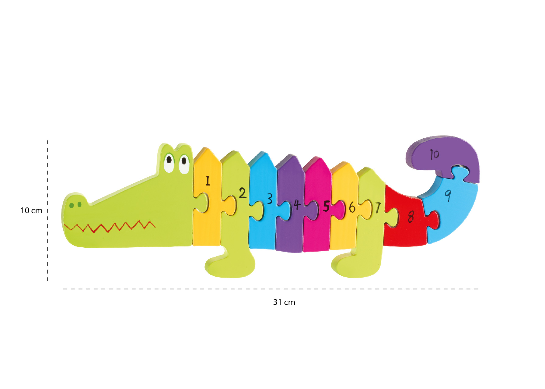 NUMBER PUZZLE - CROCODILE- MEASUREMENTS