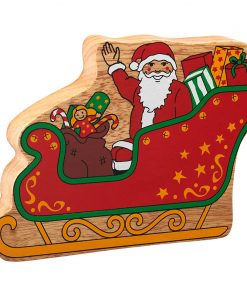 NC596 Natural red Father Christmas in a sleigh