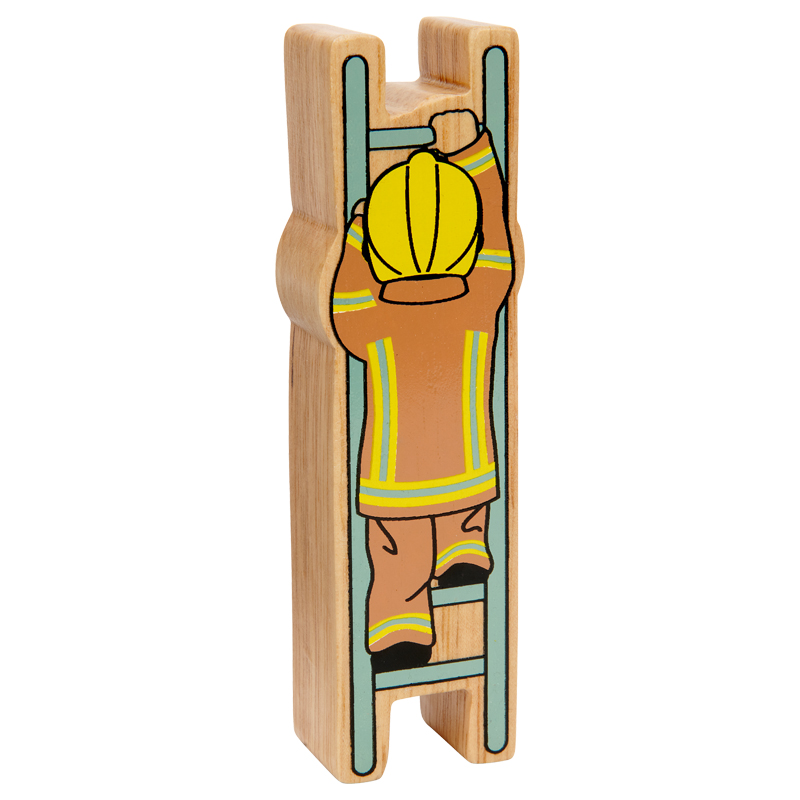 NC803 Natural brown & grey firefighter on ladder - back