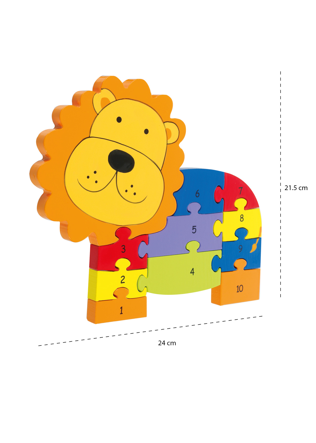 NUMBER PUZZLE - LION- MEASUREMENTS