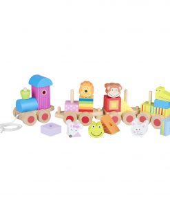 Wooden puzzle train toy